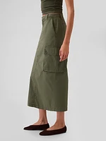 Utility Cargo Midi Skirt