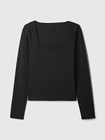 Modern Square-Neck Cropped T-Shirt