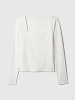 Modern Square-Neck Cropped T-Shirt