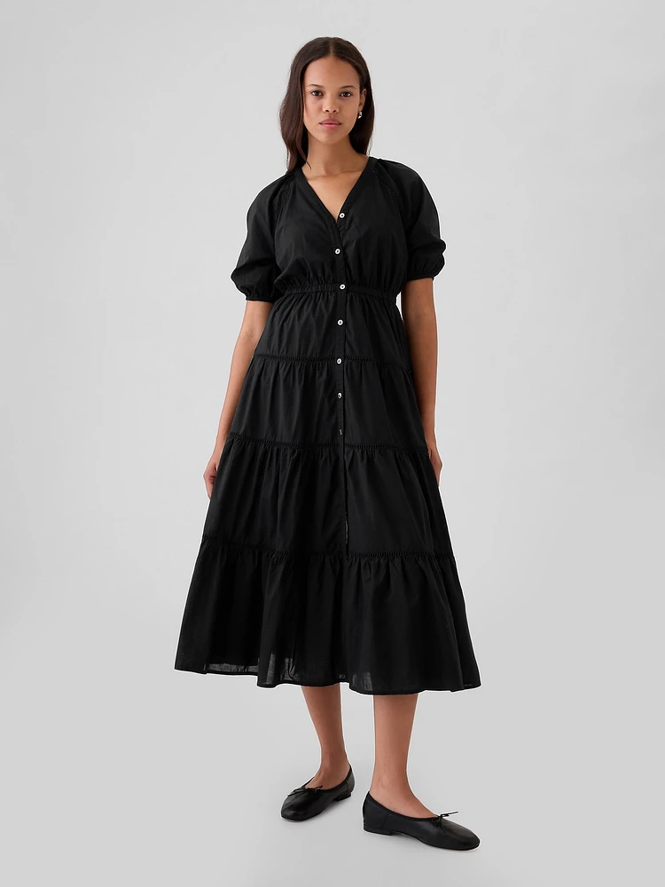 Tiered Maxi Shirtdress