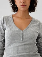 Pointelle Henley PJ Shirt