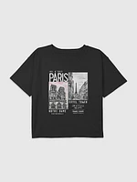 Kids Paris Photography Graphic Boxy Crop Tee