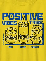 Kids Minions Positive Vibes Graphic Tee