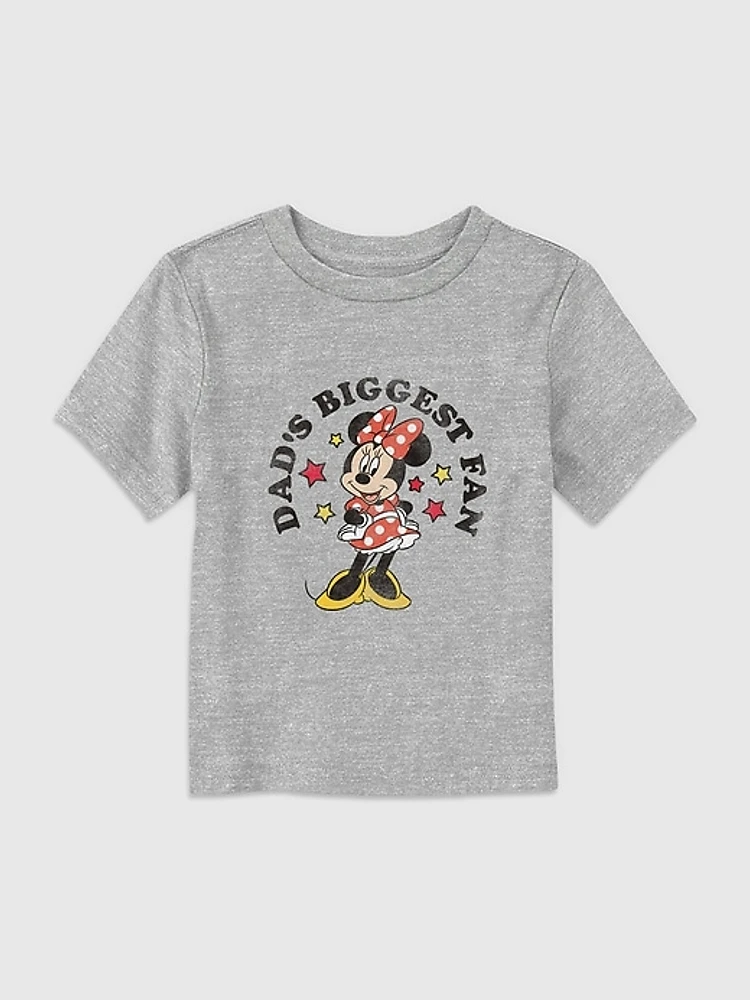 Toddler Minnie Mouse Dads Biggest Fan Graphic Tee