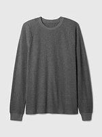 Waffle-Knit Raglan T-Shirt