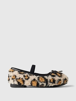 Baby & Toddler Sherpa Leopard Ballet Flats