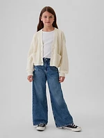 Kids Shaker-Stitch Cropped Cardigan