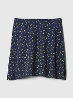 Crepe Floral Mini Skirt