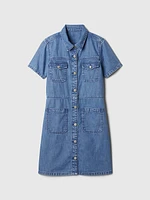 Kids Cargo Denim Shirtdress