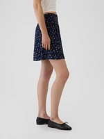 Crepe Floral Mini Skirt