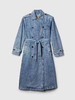 Longline Icon Denim Trench Jacket