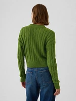 Cable-Knit Cropped Sweater