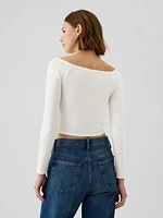 Modern Cropped Off-Shoulder T-Shirt