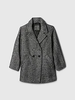 Kids Herringbone Tweed Overcoat