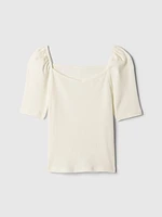 Kids Sweetheart Puff Sleeve Top