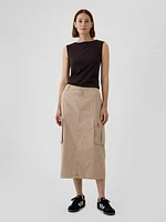 Utility Cargo Midi Skirt