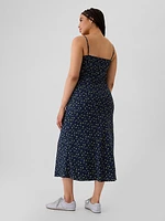 Pintuck Midi Dress