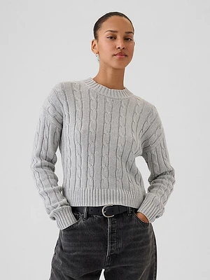 Cable-Knit Cropped Sweater