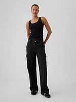 Mid Rise ;90s Loose Cargo Jeans