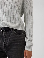 Cable-Knit Cropped Sweater