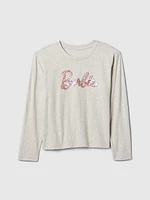 Kids Organic Cotton Sequin Barbie T-Shirt