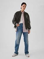 Wool Varsity Logo Boyfriend Jacket