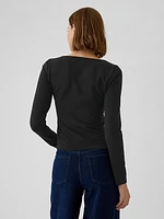 Modern Square-Neck Cropped T-Shirt