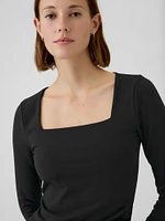 Modern Square-Neck Cropped T-Shirt
