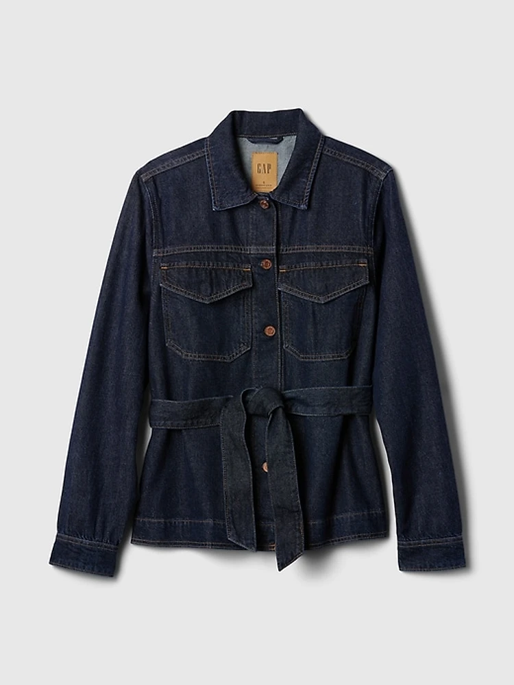 UltraSoft Belted Denim Jacket