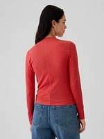 Essential Rib Mockneck T-Shirt