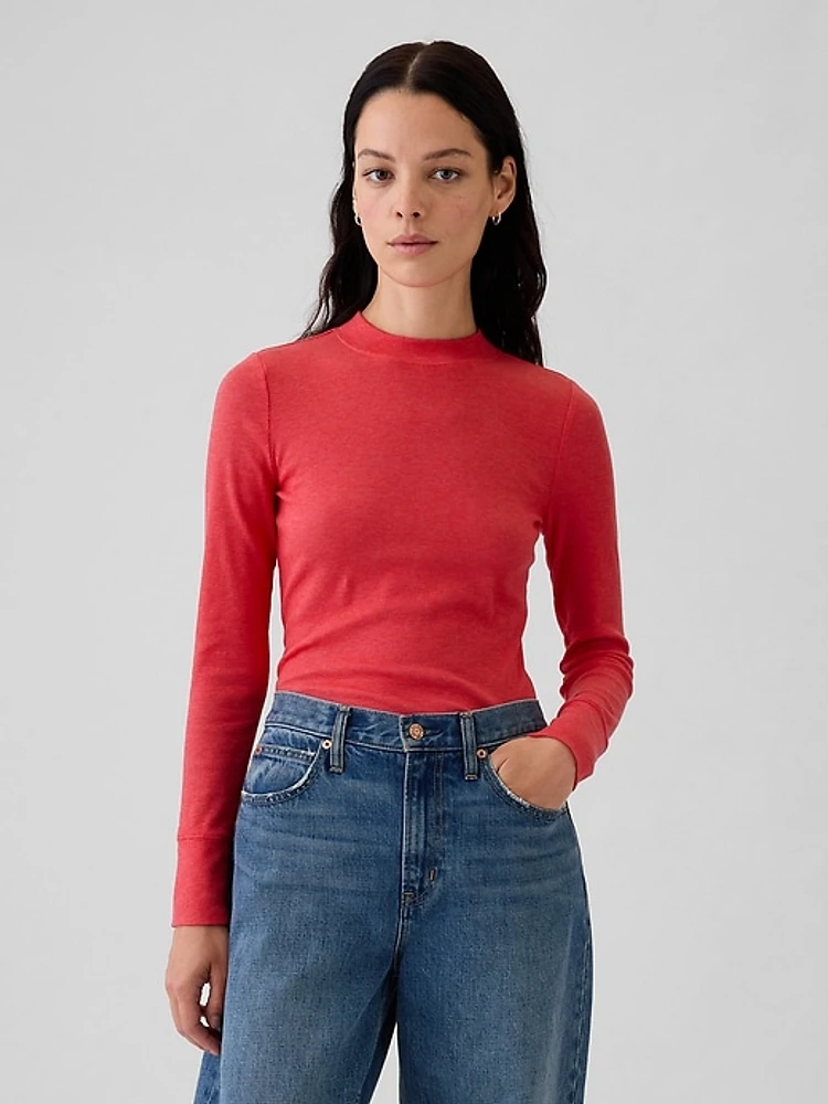 Essential Rib Mockneck T-Shirt