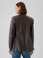 Vegan Leather Blazer