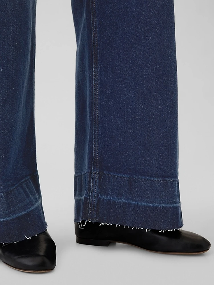 High Rise Stride Wide-Leg Cargo Jeans