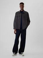 Railroad Stripe Denim Overshirt