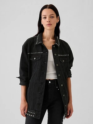 Studded Oversized Icon Denim Jacket