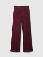 High Rise Corduroy Stride Wide-Leg Pants