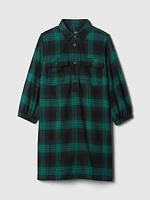 Flannel Utility Mini Shirtdress