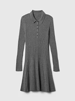 CashSoft Polo Sweater Mini Dress