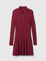 CashSoft Polo Mini Sweater Dress