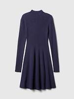 Mockneck Rib Mini Sweater Dress