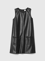 Kids Vegan Leather Shift Dress