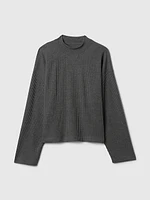 Oversized Mockneck Waffle T-Shirt