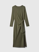 Modern Rib Tie-Knot Midi Dress
