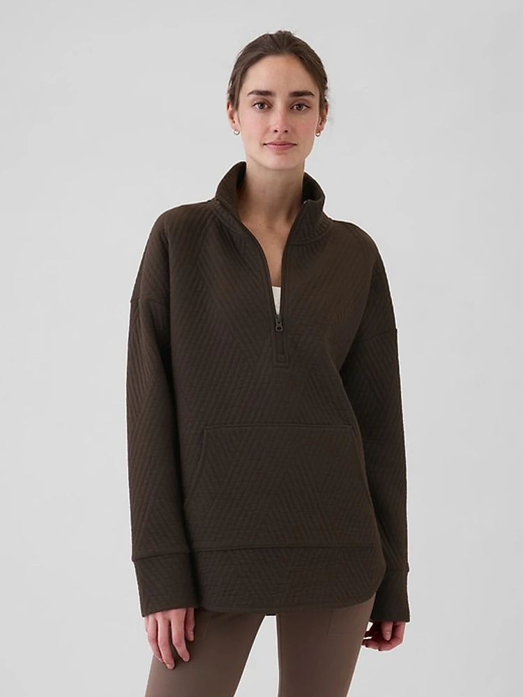 GapFit Quilted Jacquard Half-Zip Pullover