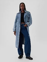 Longline Icon Denim Trench Jacket