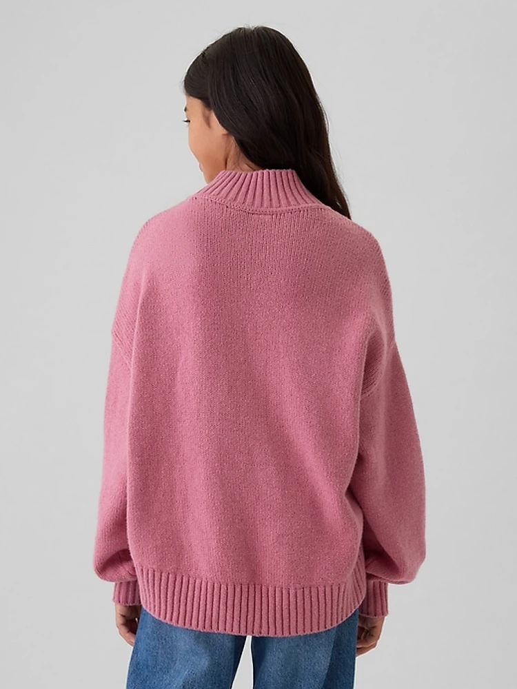 Kids CashSoft Oversized Mockneck Sweater