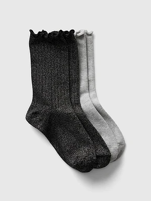 Ruffle Crew Socks (2-Pack