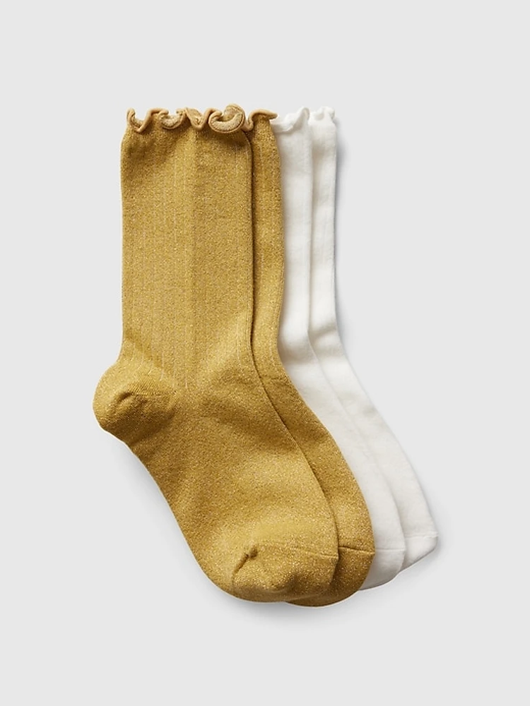 Ruffle Crew Socks (2-Pack