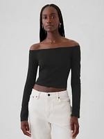 Modern Cropped Off-Shoulder T-Shirt