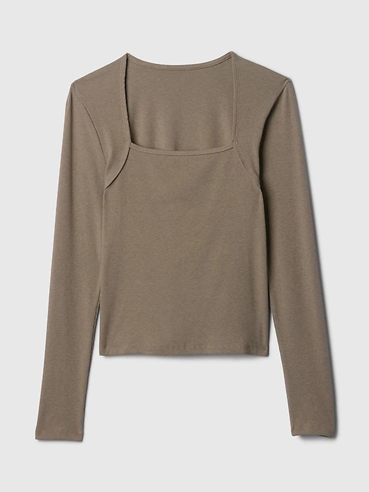 Modern Rib Square-Neck Top